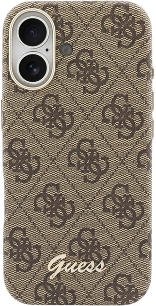 Чохол Guess 4G Script MagSafe для Apple iPhone 17 Brown (GUHMP17S5P4FWMSW) - зображення 3