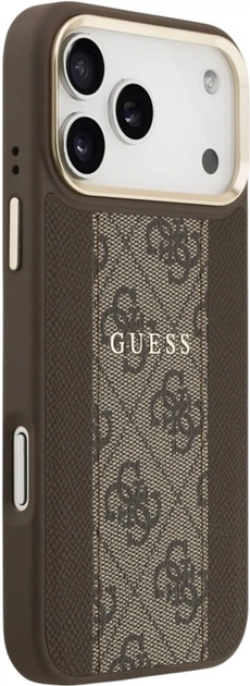 Чохол Guess 4G Stripe MagSafe для Apple iPhone 17 Pro Max Brown (GUHMP17XPG4SEMCW) - зображення 4