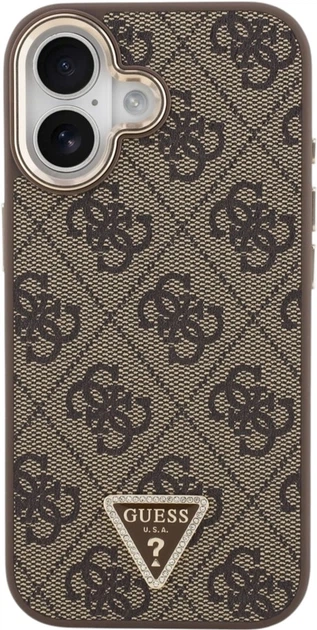 Чохол Guess 4G Triangle Logo MagSafe для Apple iPhone 17 Brown/Gold (GUHMP17SP4GTDGMW) - зображення 3