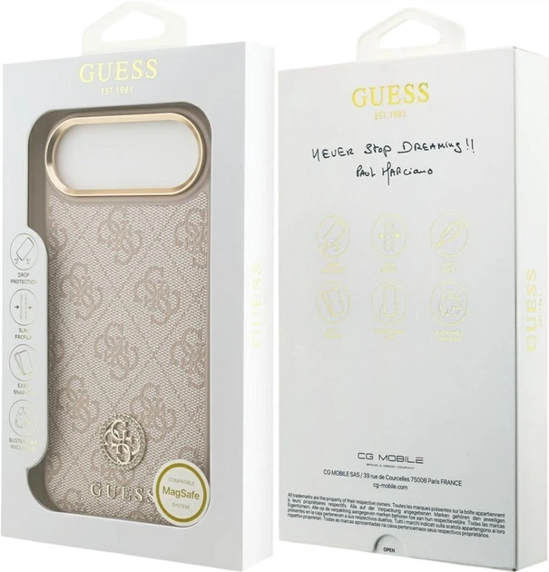 Etui Guess 4G Strass Logo MagSafe do Apple iPhone Air Pink (GUHMP17MP4GRMDEP) - obraz 8