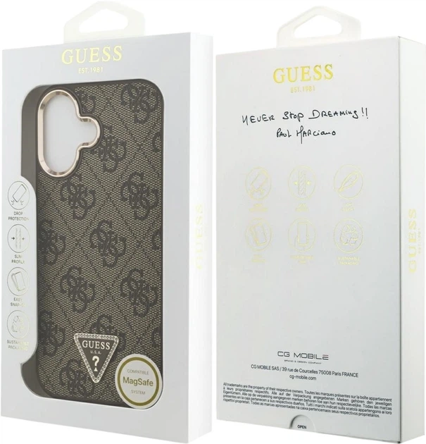 Чохол Guess 4G Triangle Logo MagSafe для Apple iPhone 17 Brown/Gold (GUHMP17SP4GTDGMW) - зображення 8