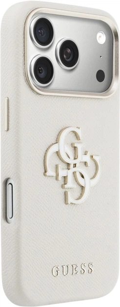 Etui Guess FW Resin Logo do Apple iPhone 17 Pro Max Beige (GUHCP17X5PS4RGGE) - obraz 4