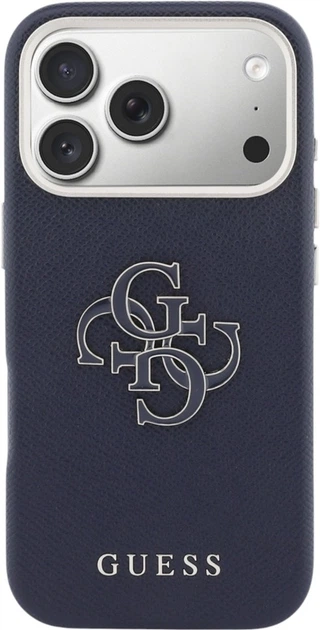 Etui Guess FW Resin Logo do Apple iPhone 17 Pro Max Blue (GUHCP17X5PS4RGGB) - obraz 3