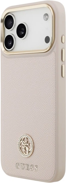 Etui Guess Grained Strass Logo MagSafe do Apple iPhone 17 Pro Max Pink (GUHMP17XPGCRMDEP) - obraz 2