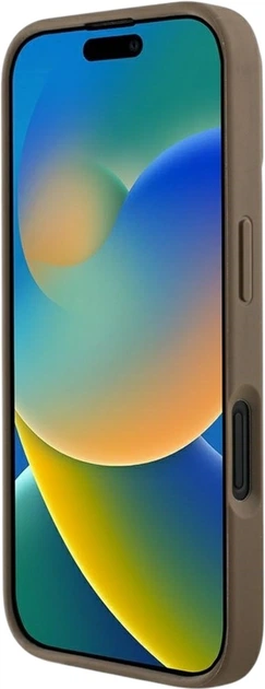 Чохол Guess Grained Hot Stamp Peony Triangle Logo MagSafe для Apple iPhone 16 Brown (GUHMP16SPGBTMW) - зображення 5