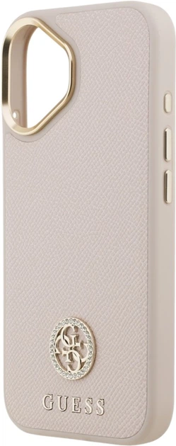 Etui Guess Grained Strass Logo MagSafe do Apple iPhone 17 Pink (GUHMP17SPGCRMDEP) - obraz 6