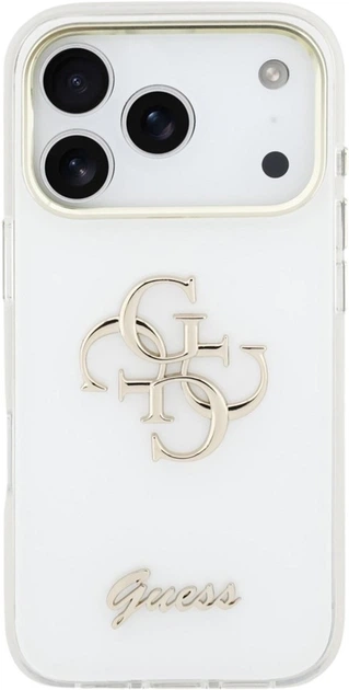 Etui Guess IML 4G Script Metal do Apple iPhone 17 Pro Max White (GUHCP17X5HC4MLSH) - obraz 3