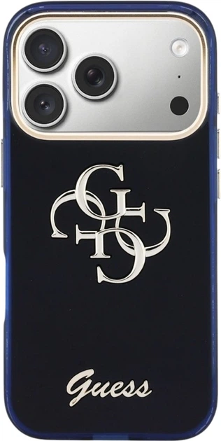 Etui Guess IML 4G Script Metal do Apple iPhone 17 Pro Blue (GUHCP17L5HC4MLSB) - obraz 3