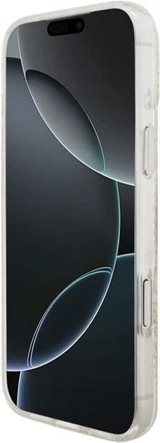 Etui Guess IML Flowers Electro Pearl Strap MagSafe do Apple iPhone 17 Pro Max White (GUHMP17XHCPOFPH) - obraz 5