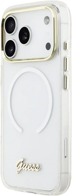 Etui Guess IML Gradient Script Metal MagSafe do Apple iPhone 17 Pro White (GUHMP17L5HTGMCSH) - obraz 2