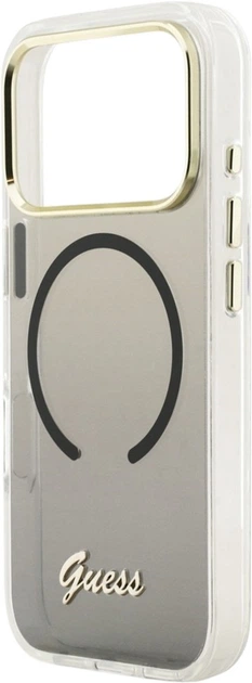 Etui Guess IML Gradient Script Metal MagSafe do Apple iPhone 17 Pro Black (GUHMP17L5HTGMCSK) - obraz 6