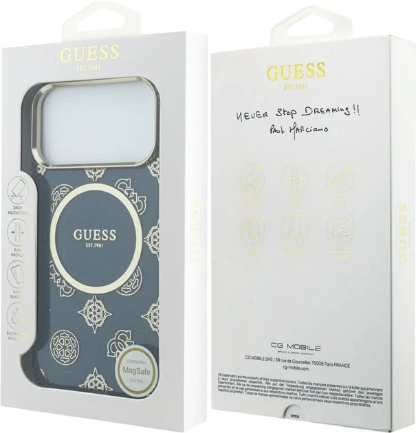 Чохол Guess IML Peony Dot MagSafe для Apple iPhone 17 Pro Max Blue (GUHMP17X5HPOEDB) - зображення 8