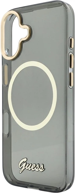 Etui Guess IML Script Metal MagSafe do Apple iPhone 17 Black (GUHMP17S5HTCSMSK) - obraz 6