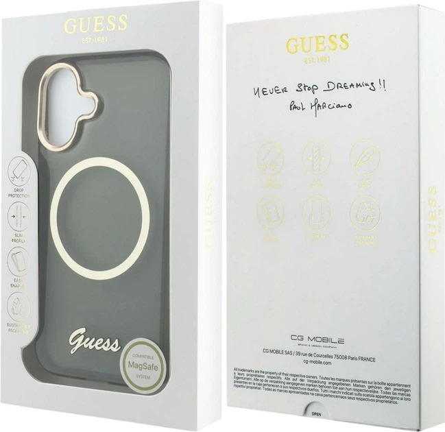 Etui Guess IML Script Metal MagSafe do Apple iPhone 17 Black (GUHMP17S5HTCSMSK) - obraz 8