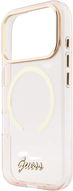 Etui Guess IML Script Metal MagSafe do Apple iPhone 17 Pro Pink (GUHMP17L5HTCSMSP) - obraz 6