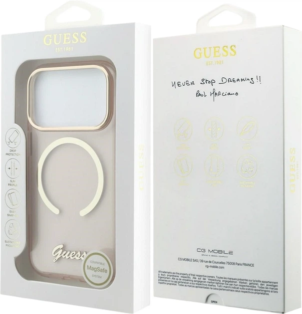 Etui Guess IML Script Metal MagSafe do Apple iPhone 17 Pro Pink (GUHMP17L5HTCSMSP) - obraz 8