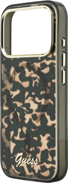 Etui Guess IML Script Metal MagSafe do Apple iPhone 17 Pro Max Tortoise (GUHMP17X5HTTMCSK) - obraz 6