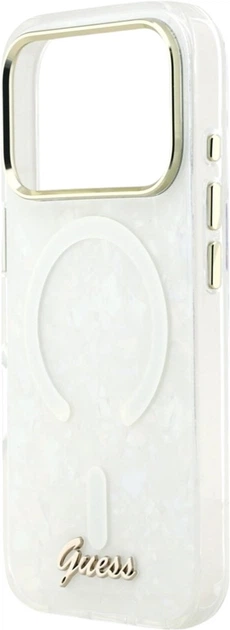 Etui Guess IML Shell Script Metal MagSafe do Apple iPhone 17 Pro Max White (GUHMP17X5HTPMCSH) - obraz 6
