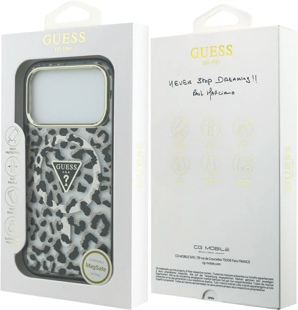 Чохол Guess Leopard Glitter MagSafe для Apple iPhone 17 Pro Black (GUHMP17LHLEGTGLK) - зображення 8