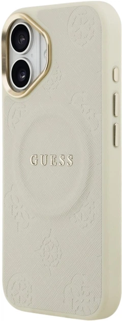Etui Guess Peony Hot Stamp MagSafe do Apple iPhone 17 Beige (GUHMP17SPSAMSECE) - obraz 2