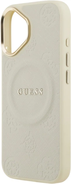 Etui Guess Peony Hot Stamp MagSafe do Apple iPhone 17 Beige (GUHMP17SPSAMSECE) - obraz 6