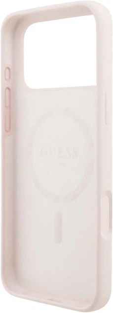 Etui Guess Silicone Script Metal Logo MagSafe do Apple iPhone 17 Pro Max Pink (GUHMP17XSMBSLP) - obraz 7