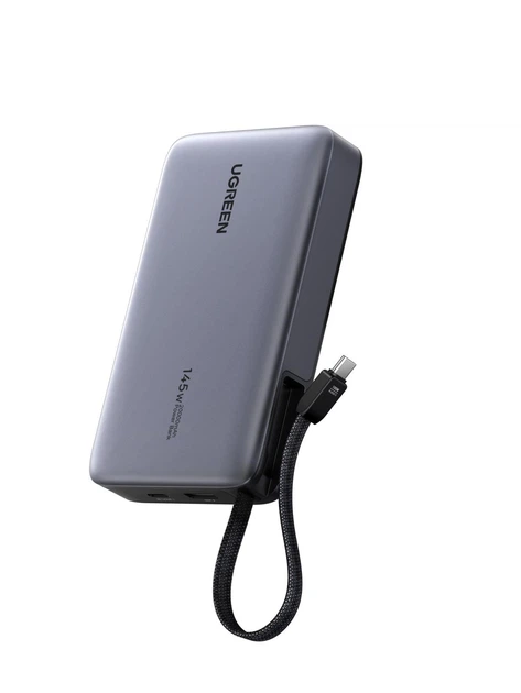УМБ UGREEN PB551 20000mAh 145W PD 3.0 Super Fast Charging with 100W Built-in Cable Gray (55992B) - изображение 2