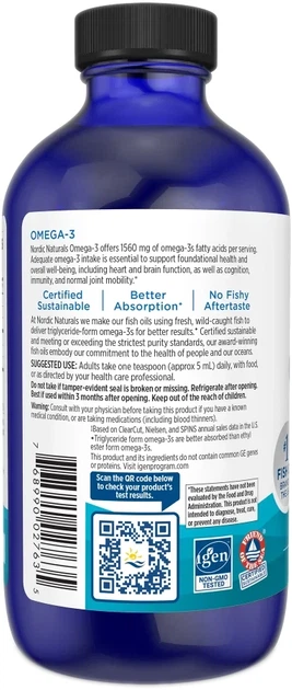 Харчова добавка Nordic Naturals Омега-3 1560 мг 237 мл (768990027635) - зображення 2