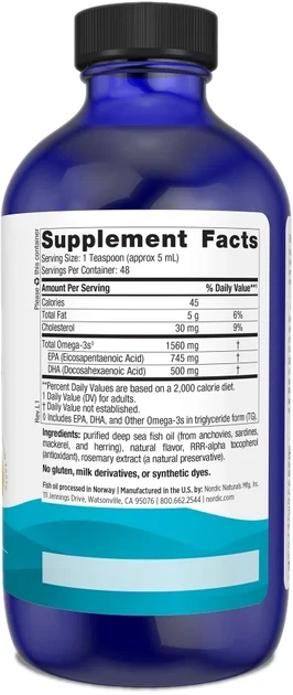 Харчова добавка Nordic Naturals Омега-3 1560 мг 237 мл (768990027635) - зображення 3