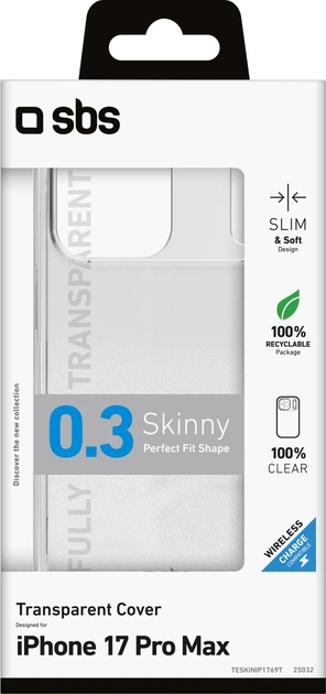 Чохол SBS Skinny Cover для Apple iPhone 17 Pro Max Transparent (TESKINIP1769T) - зображення 2