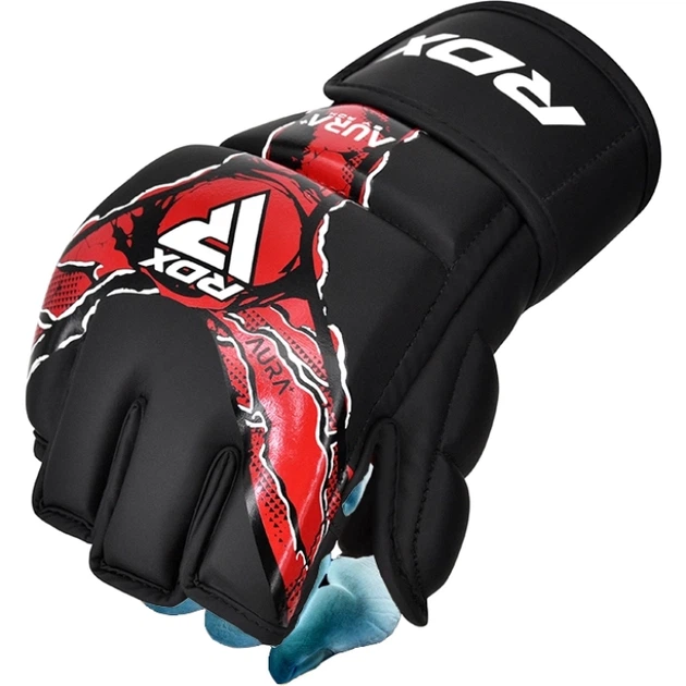 Рукавички Для MMA RDX F17 New Aura Grappling Gloves Чорно-Червоний M (GGR-F17BR-M) - изображение 2