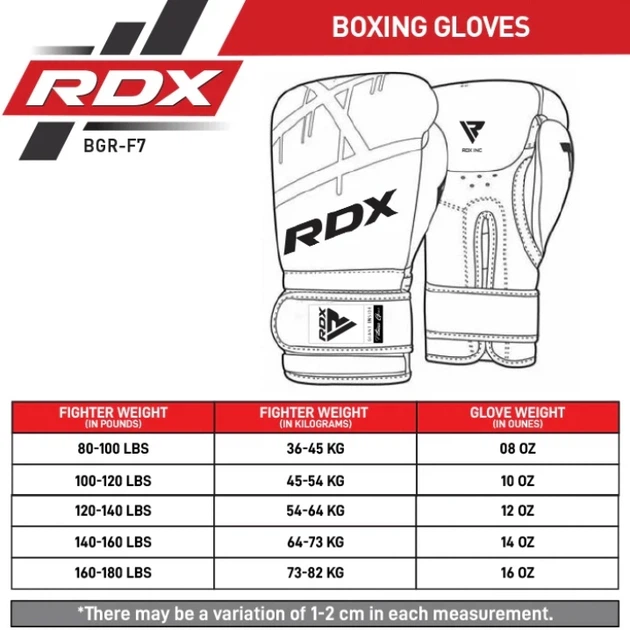 Боксерські Рукавички RDX F7 Ego Boxing Gloves Біло-Червоний 16oz (BGR-F7R-16oz) - изображение 5
