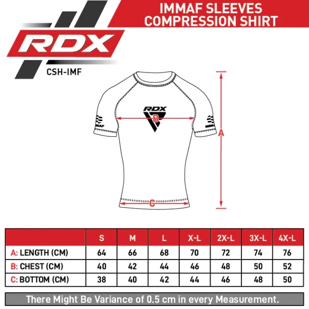 Компресійна Футболка RDX IMMAF Approved Half Sleeves Compression Shirt Чорно-Червоний S (CSH-IMF-1R-S) - изображение 4