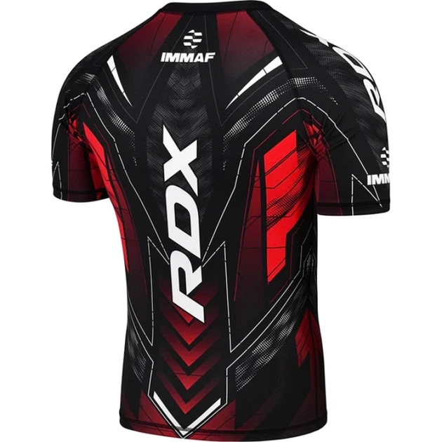 Компресійна Футболка RDX IMMAF Approved Half Sleeves Compression Shirt Чорно-Червоний S (CSH-IMF-1R-S) - изображение 2
