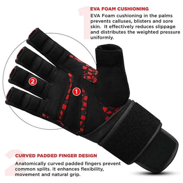 Рукавички Для Залу RDX L7 Weight Lifting Leather Gym Gloves Чорний L (WGL-L7R-L) - Фото 5 Рукавички Для Залу RDX L7 Weight Lifting Leather Gym Gloves Чорний L (WGL-L7R-L) - зображення 5