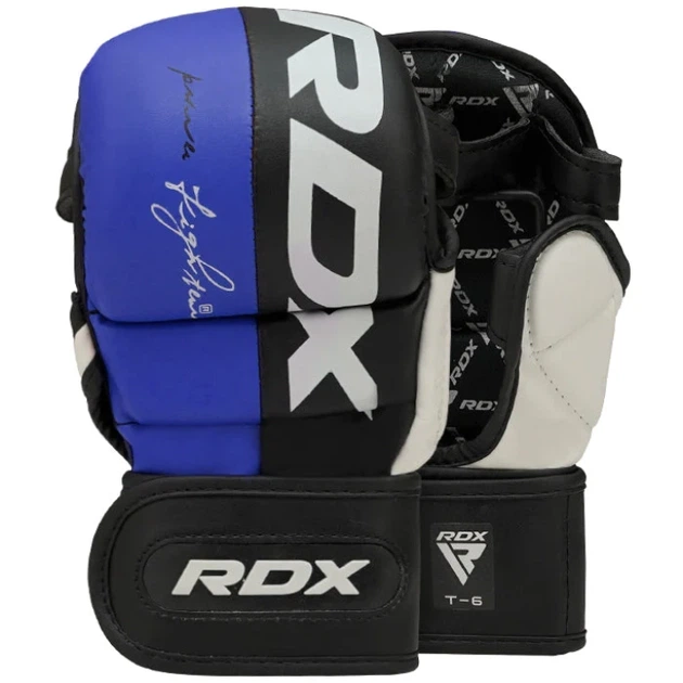 Рукавички Для MMA RDX T6 MMA Sparring Gloves Чорно-Синій M (GGR-T6U-M) - изображение 2