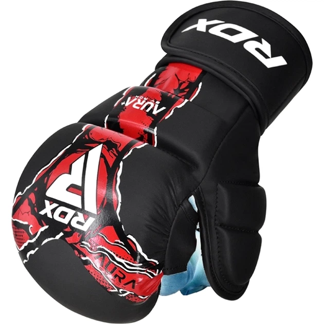 Рукавички Для ММА RDX F17 New Aura Shooter Grappling Gloves Чорно-Червоний M (GSR-F17BR-M) - изображение 2