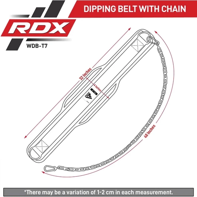 Пояс Для Важкої Атлетики RDX T7 Weight Training Dipping Belt With Chain Чорний MISC (WDB-T7B) - Фото 8 Пояс Для Важкої Атлетики RDX T7 Weight Training Dipping Belt With Chain Чорний MISC (WDB-T7B) - зображення 8