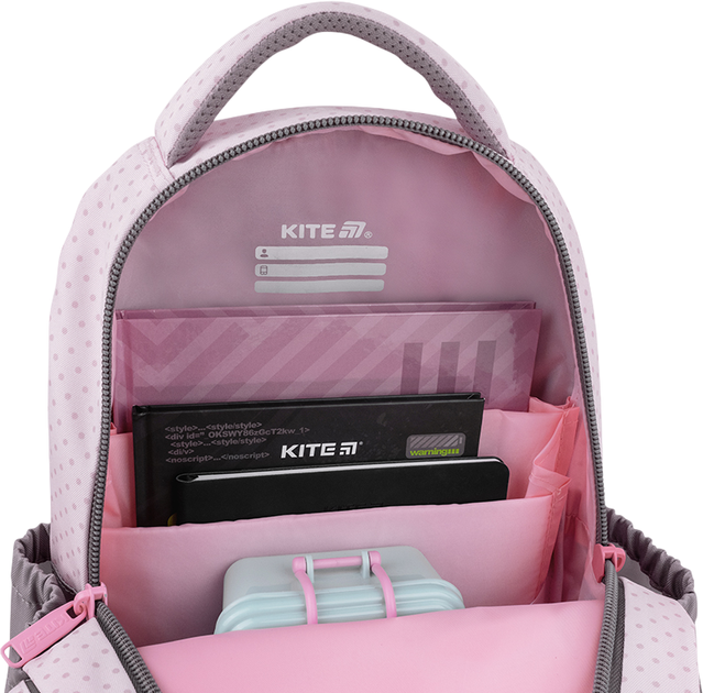 Рюкзак школьный Kite 700M Molang для девочки Розовый 38x28x16см 18л легкий Ортопедический 1-4 класс спинка Ergo Kids (ML26-700M) - изображение 13