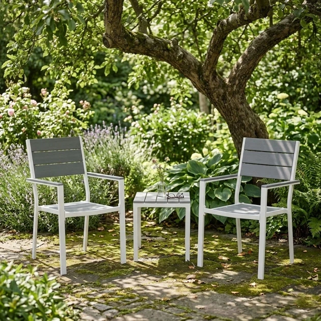 Zestaw krzeseł ogrodowych MultiGarden Biało-szary (YC-051KD-4-5) - obraz 6