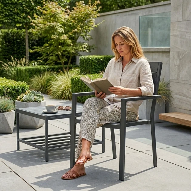 Zestaw krzeseł ogrodowych MultiGarden Szary (YC-051KD-4) - obraz 6