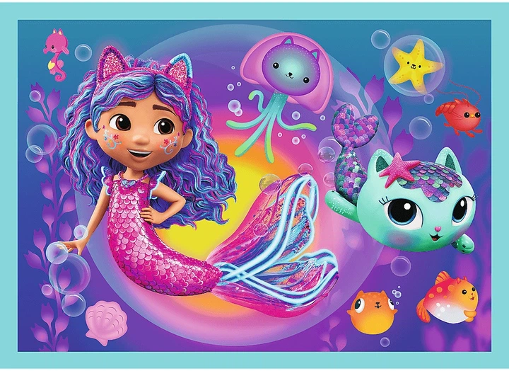 Набір пазлів Trefl 4в1 Ляльковий будинок Габбі: Велика пригода Габбі 35/48/54/70 елементів 34670 (5900511346701) - зображення 3