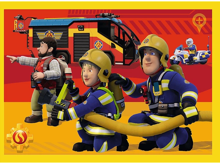 Набір пазлів Trefl 4в1 Пожежник Сем: Пожежник на виклику 35/48/54/70 елементів 34348 (5900511343489) - зображення 4
