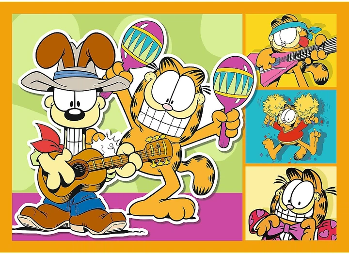 Набір пазлів Trefl 4в1 Гарфілд: Гарфілд любить лазанью 35/48/54/70 елементів 34673 (5900511346732) - зображення 3