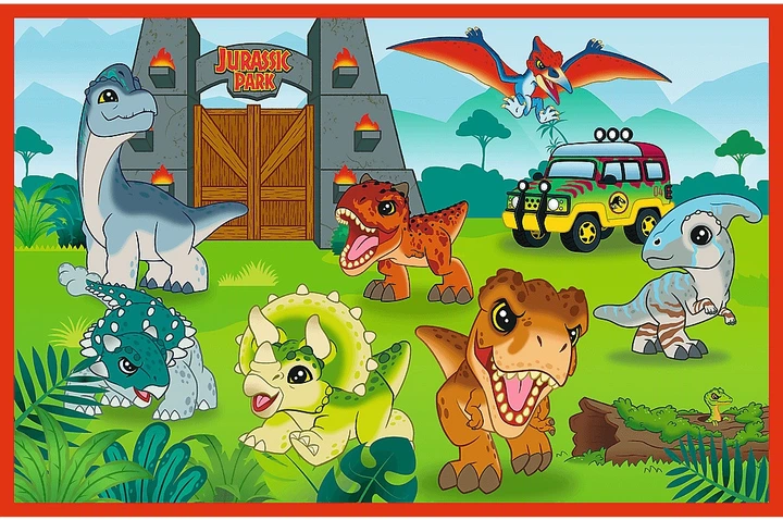 Набір пазлів Trefl Парк Юрського періоду: Маленькі динозаври 2 x 24 елементи 34437 (5900511344370) - зображення 3