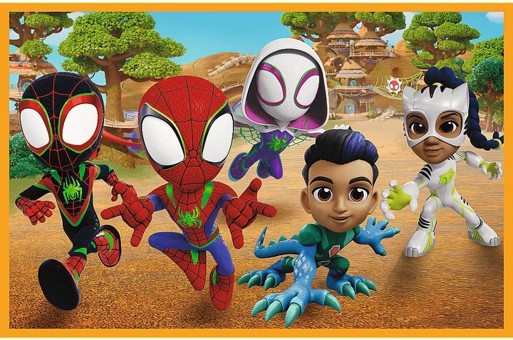 Набір пазлів Trefl Спайді: Спайді та динозаври 2 x 24 елементи 34432 (5900511344325) - зображення 4