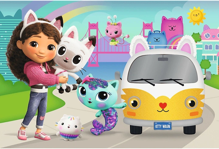Пазл Trefl Gabby's Dollhouse: Габбі та котячі пригоди 60 елементів 17415 (5900511174151) - зображення 3