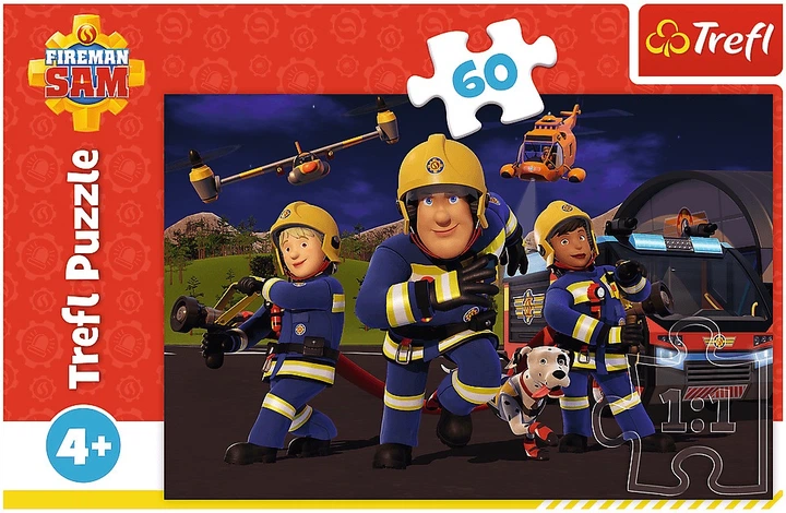 Пазл Trefl Fireman Sam: Герой у формі 60 елементів 17413 (5900511174137) - зображення 2