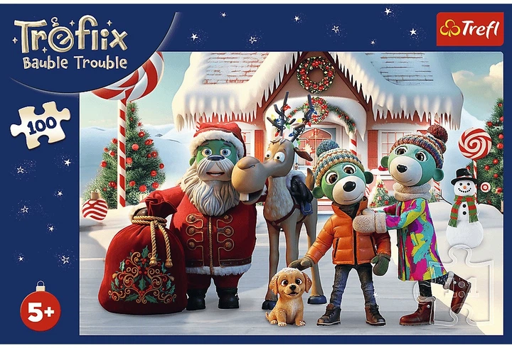 Puzzle Trefl Treflix Bauble Trouble: Mikołaj i renifer na ratunek 100 elementów 16540 (5900511165401) - obraz 2