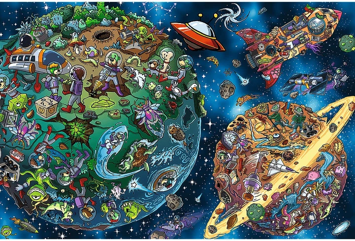 Пазл Trefl The Treflik Family: Трефліки в Космосі 100 елементів 16496 (5900511164961) - зображення 3